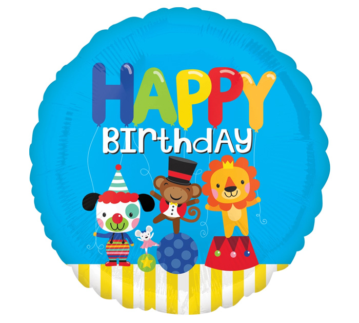 Happy Birthday Circus Fun Mylar Balloon Singapore